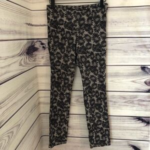 Free People Grey Daisy Floral Printed Ankle Leggings Pants Size 0